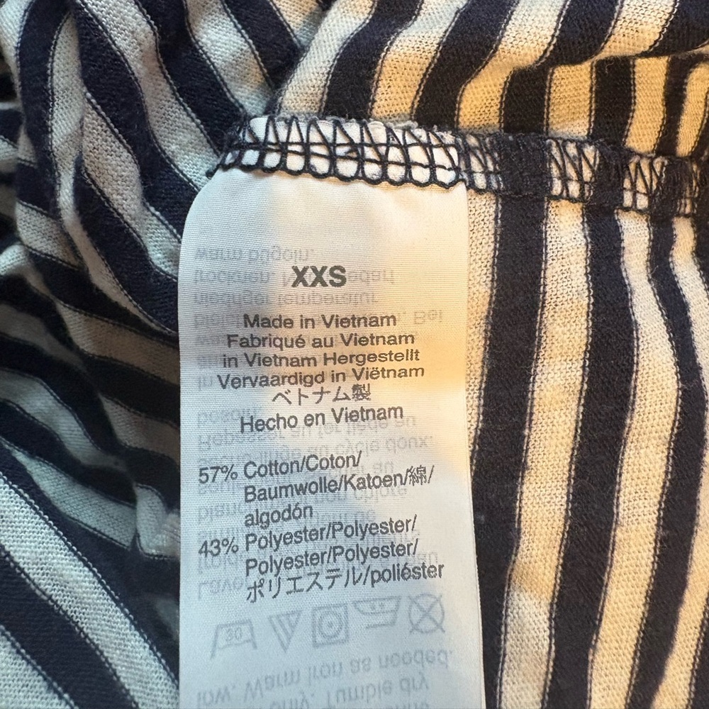 J.Crew Women's Xxs Striped Black and White T-Shirt with Tie in the Front - Picture 6 of 7